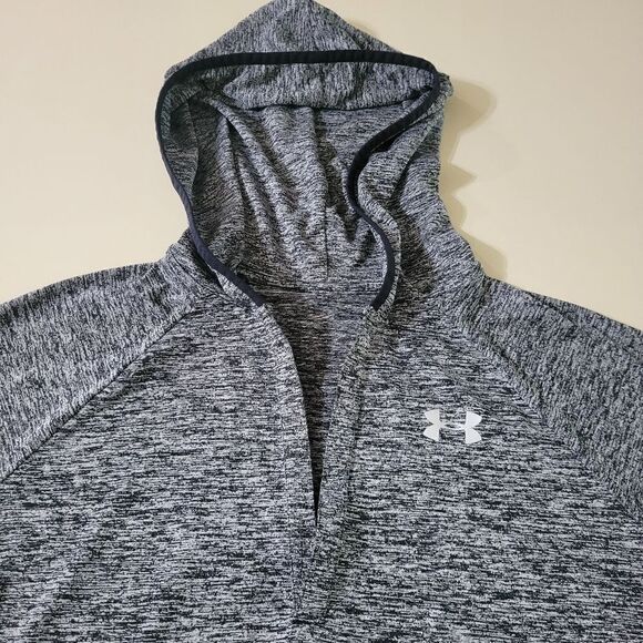 Under Armour Women's HeatGear Long Sleeve Black Heather Hoody - Picture 11 of 15